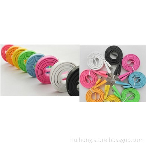 Flat Noodles Line Color USB Charging Line for Apple iPhone (LK)